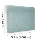 MD7193 Sprigs Smokey Blue & Silver Modern Metals Wallpaper by York Wallcoverings
