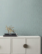 MD7193 Sprigs Smokey Blue & Silver Modern Metals Wallpaper by York Wallcoverings