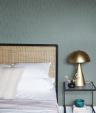 MD7193 Sprigs Smokey Blue & Silver Modern Metals Wallpaper by York Wallcoverings