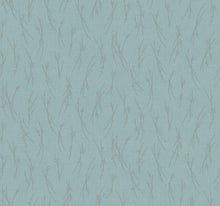 MD7193 Sprigs Smokey Blue & Silver Modern Metals Wallpaper by York Wallcoverings