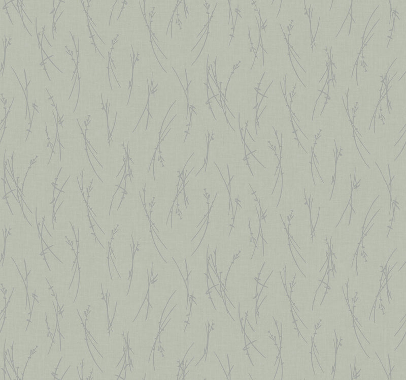 MD7194 Sprigs Eucalyptus & Silver Modern Metals Wallpaper by York Wallcoverings
