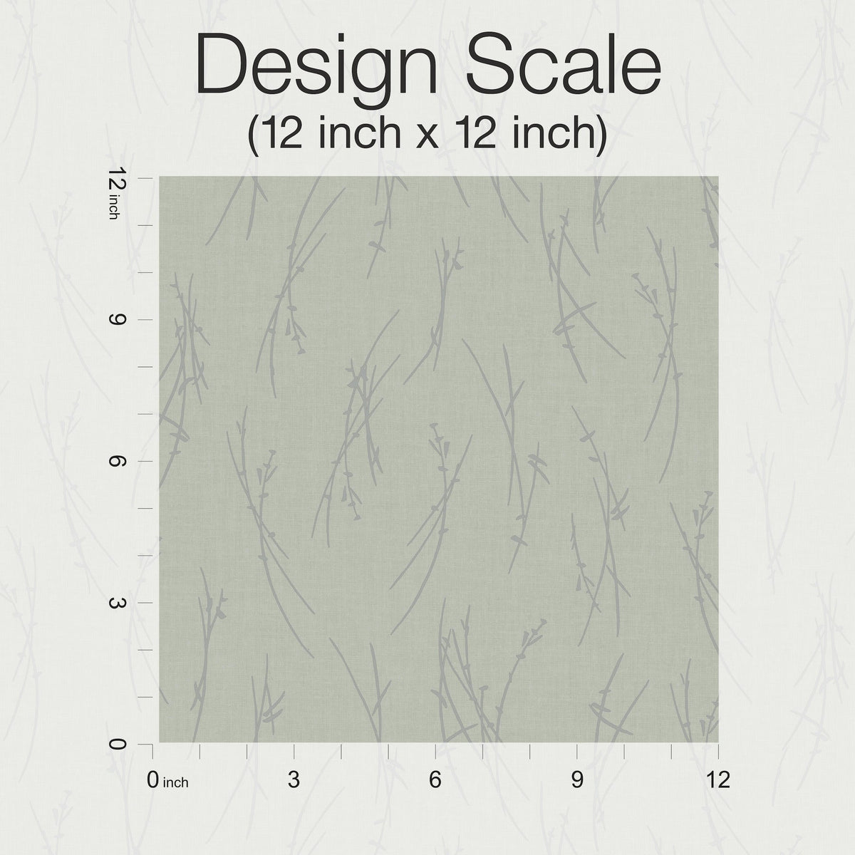 MD7194 Sprigs Eucalyptus & Silver Modern Metals Wallpaper by York Wallcoverings