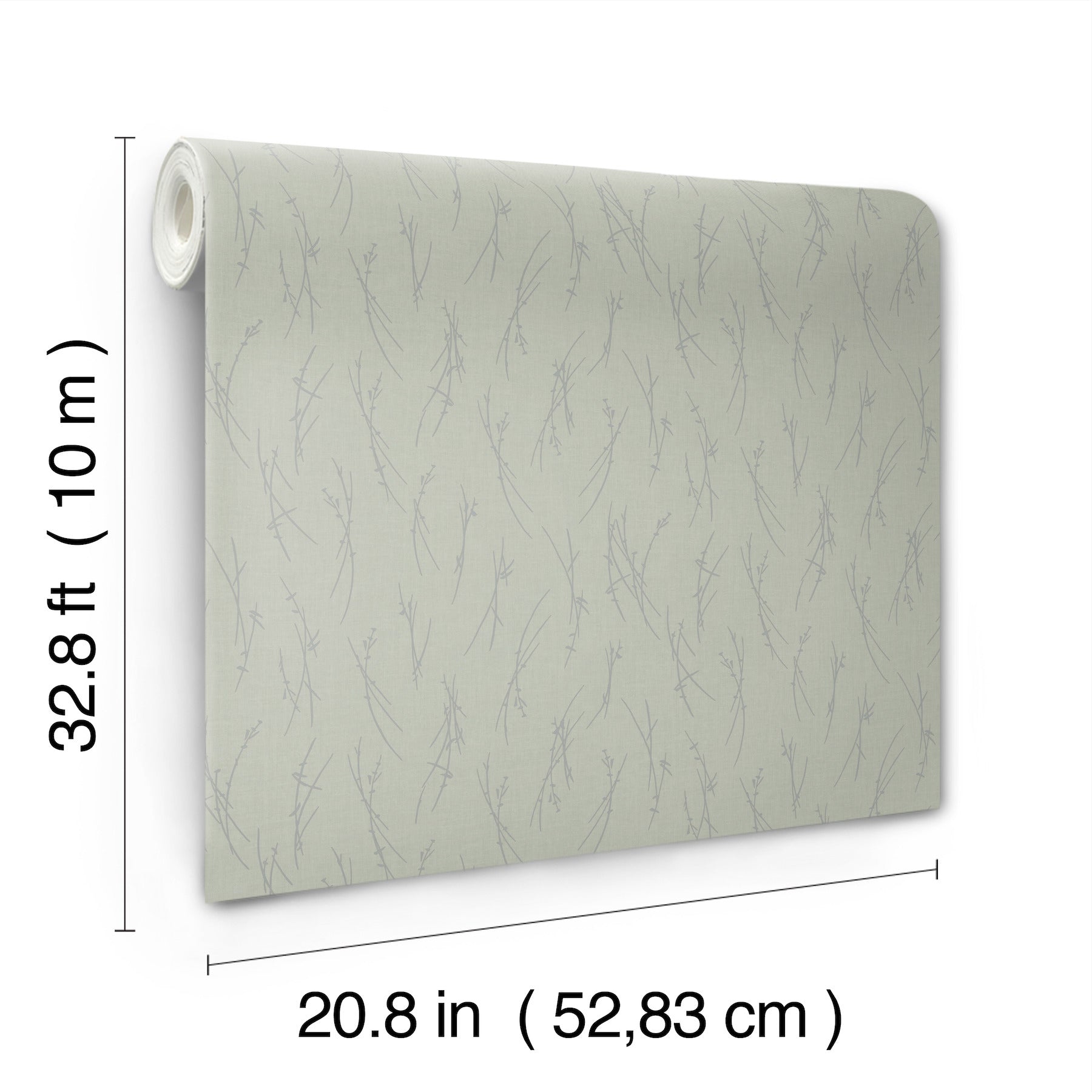 MD7194 Sprigs Eucalyptus & Silver Modern Metals Wallpaper by York Wallcoverings