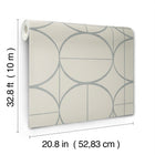 MD7201 Sun Circles Taupe & Silver Modern Metals Wallpaper by York Wallcoverings