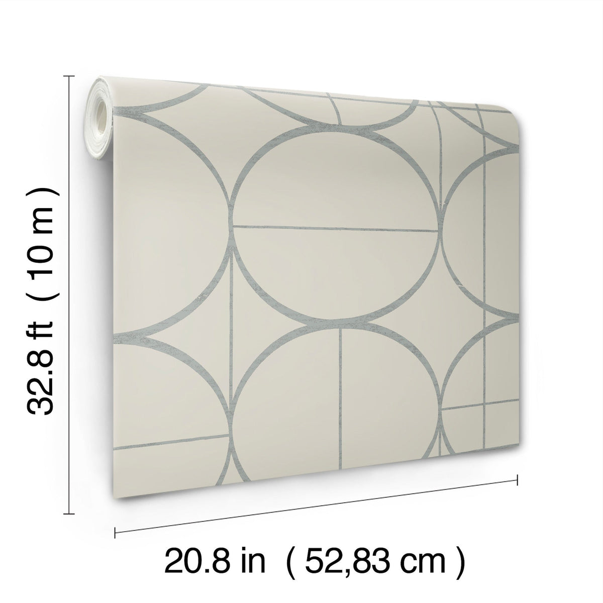 MD7201 Sun Circles Taupe & Silver Modern Metals Wallpaper by York Wallcoverings