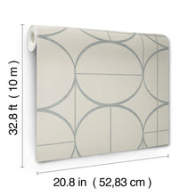 MD7201 Sun Circles Taupe & Silver Modern Metals Wallpaper by York Wallcoverings