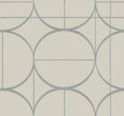 MD7201 Sun Circles Taupe & Silver Modern Metals Wallpaper by York Wallcoverings