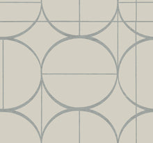 MD7201 Sun Circles Taupe & Silver Modern Metals Wallpaper by York Wallcoverings
