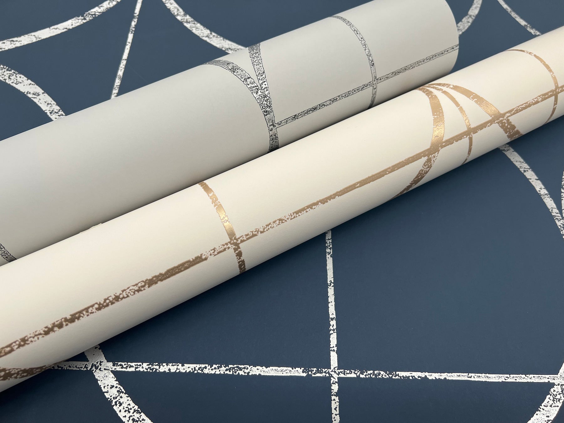 MD7202 Sun Circles Cream & Gold Modern Metals Wallpaper by York Wallcoverings