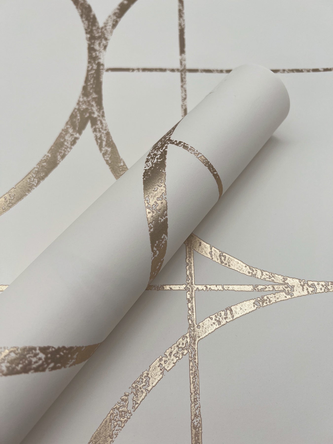 MD7202 Sun Circles Cream & Gold Modern Metals Wallpaper by York Wallcoverings