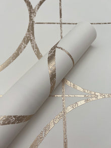 MD7202 Sun Circles Cream & Gold Modern Metals Wallpaper by York Wallcoverings