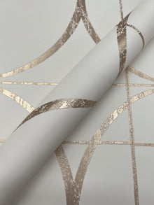 MD7202 Sun Circles Cream & Gold Modern Metals Wallpaper by York Wallcoverings