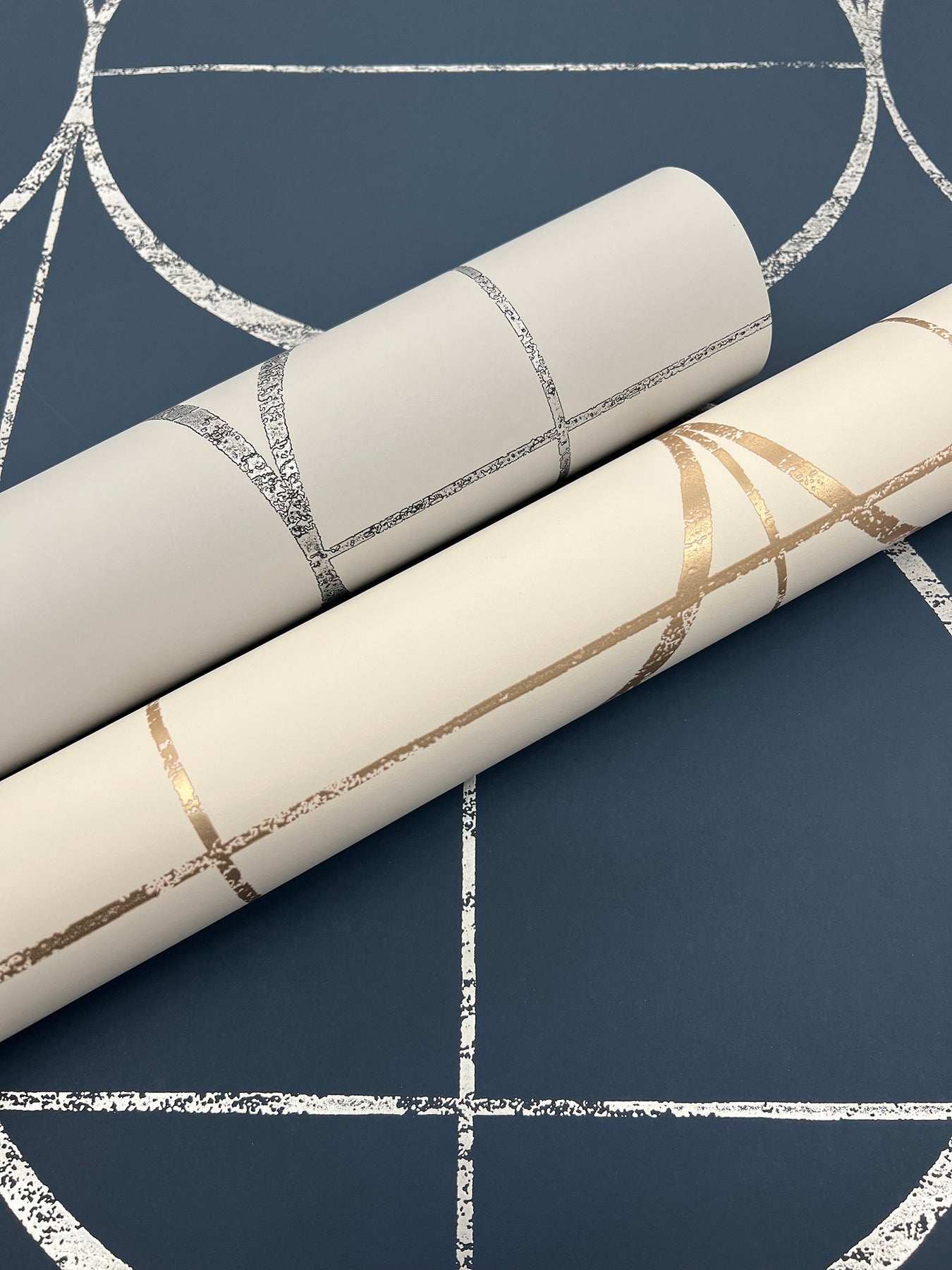 MD7202 Sun Circles Cream & Gold Modern Metals Wallpaper by York Wallcoverings