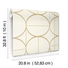 MD7202 Sun Circles Cream & Gold Modern Metals Wallpaper by York Wallcoverings