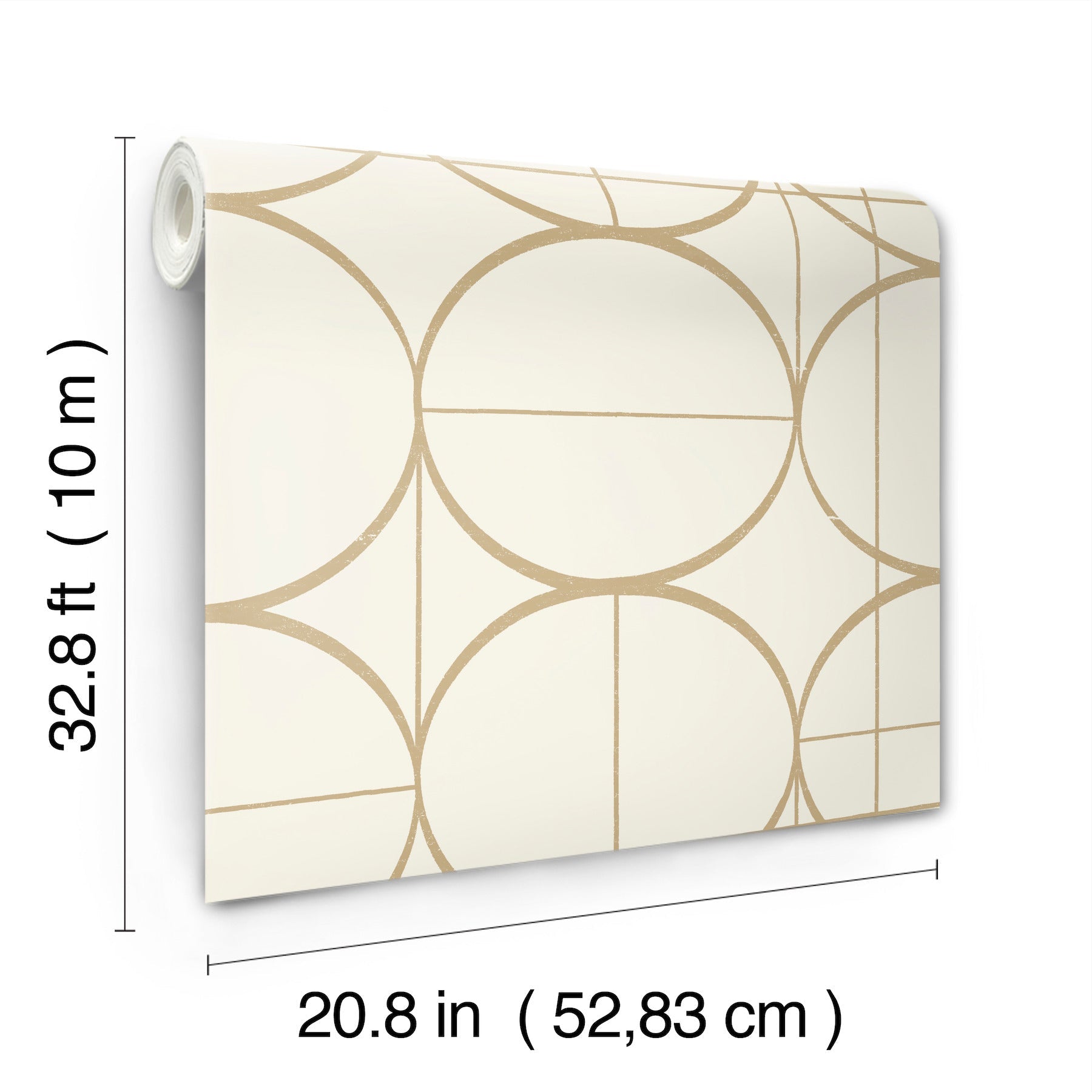 MD7202 Sun Circles Cream & Gold Modern Metals Wallpaper by York Wallcoverings