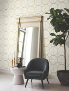 MD7202 Sun Circles Cream & Gold Modern Metals Wallpaper by York Wallcoverings