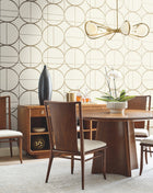 MD7202 Sun Circles Cream & Gold Modern Metals Wallpaper by York Wallcoverings