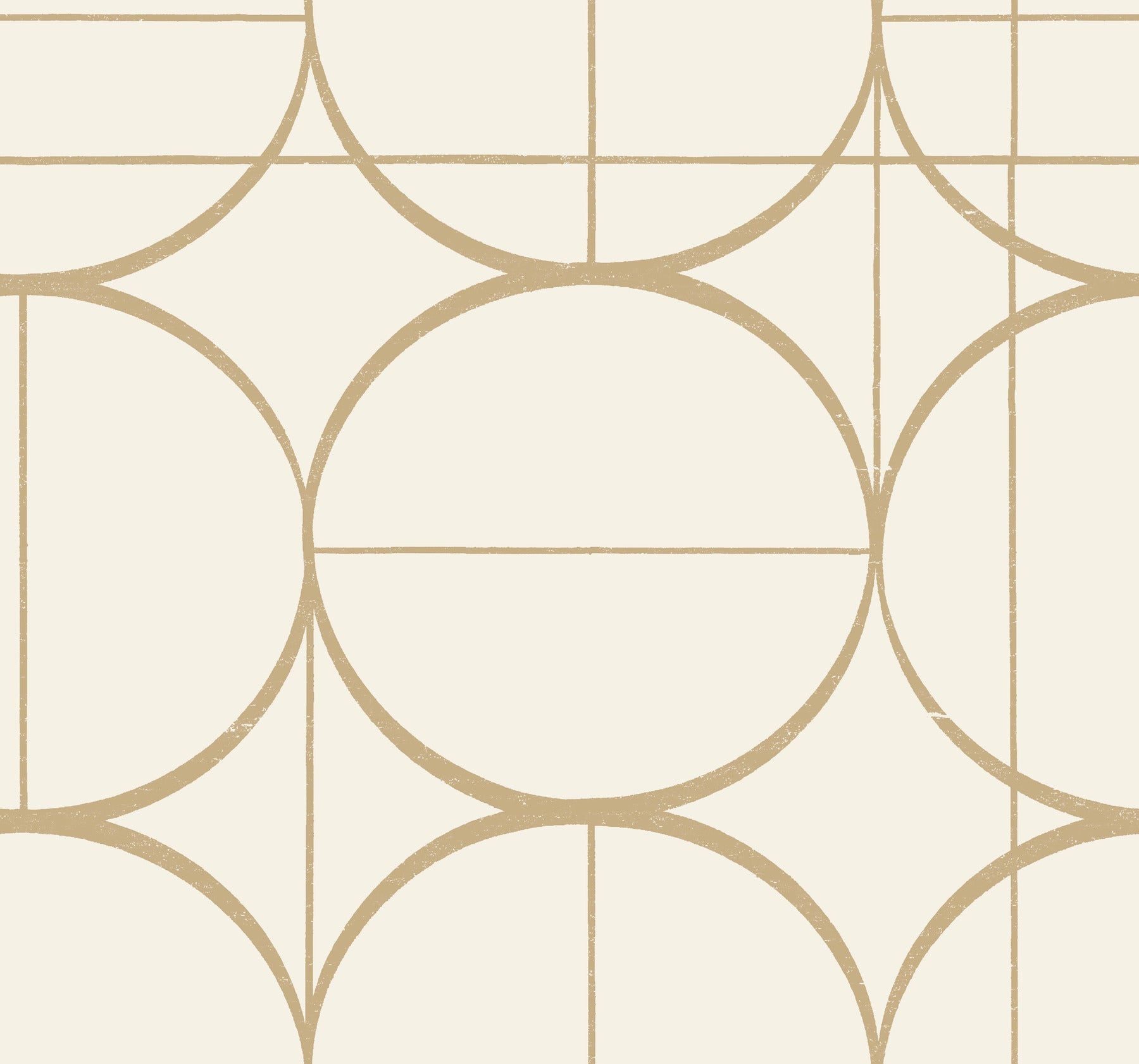 MD7202 Sun Circles Cream & Gold Modern Metals Wallpaper by York Wallcoverings
