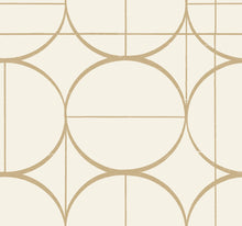 MD7202 Sun Circles Cream & Gold Modern Metals Wallpaper by York Wallcoverings