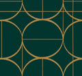 Sun Circles Emerald & Gold Modern Metals Wallpaper by York Wallcoverings