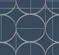 Sun Circles Blue & Silver Modern Metals Wallpaper by York Wallcoverings
