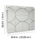 MD7205 Sun Circles Fog & Silver Modern Metals Wallpaper by York Wallcoverings