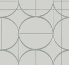 MD7205 Sun Circles Fog & Silver Modern Metals Wallpaper by York Wallcoverings