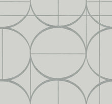 MD7205 Sun Circles Fog & Silver Modern Metals Wallpaper by York Wallcoverings