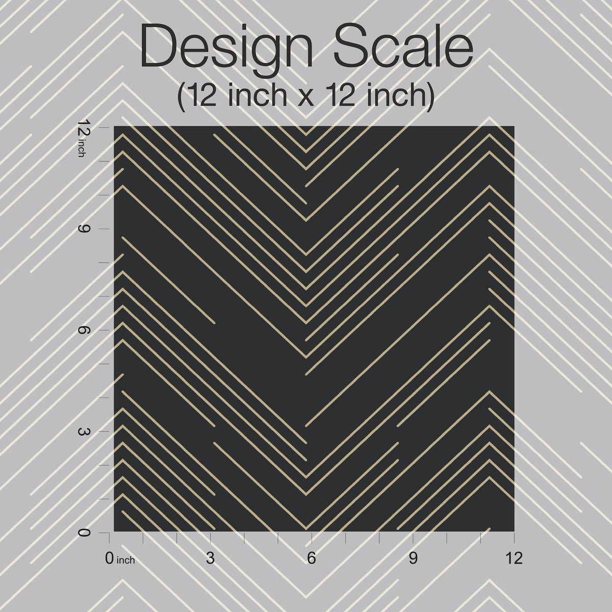 MD7221 Polished Chevron Black & Gold Modern Metals Wallpaper by York Wallcoverings