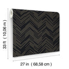 MD7221 Polished Chevron Black & Gold Modern Metals Wallpaper by York Wallcoverings