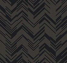 MD7221 Polished Chevron Black & Gold Modern Metals Wallpaper by York Wallcoverings