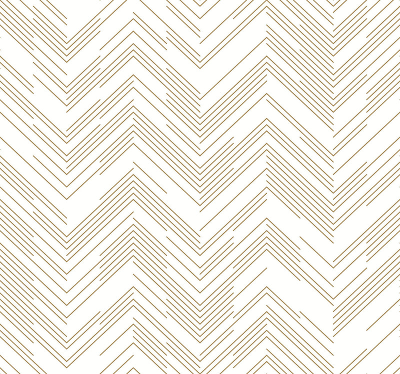 MD7222 Polished Chevron White & Gold Modern Metals Wallpaper by York Wallcoverings