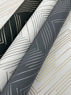 MD7222 Polished Chevron White & Gold Modern Metals Wallpaper by York Wallcoverings