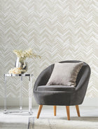 MD7222 Polished Chevron White & Gold Modern Metals Wallpaper by York Wallcoverings