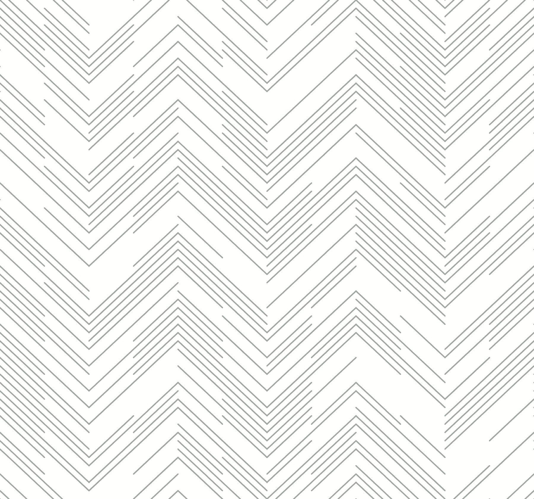 MD7223 Polished Chevron White & Silver Modern Metals Wallpaper by York Wallcoverings
