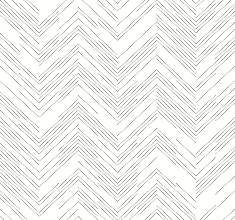 MD7223 Polished Chevron White & Silver Modern Metals Wallpaper by York Wallcoverings