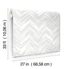 MD7223 Polished Chevron White & Silver Modern Metals Wallpaper by York Wallcoverings