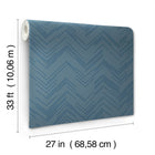 MD7224 Polished Chevron Blue & Silver Modern Metals Wallpaper by York Wallcoverings