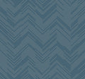 Polished Chevron Blue & Silver Modern Metals Wallpaper by York Wallcoverings