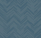 MD7224 Polished Chevron Blue & Silver Modern Metals Wallpaper by York Wallcoverings