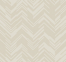 MD7225 Polished Chevron Cream & Gold Modern Metals Wallpaper by York Wallcoverings