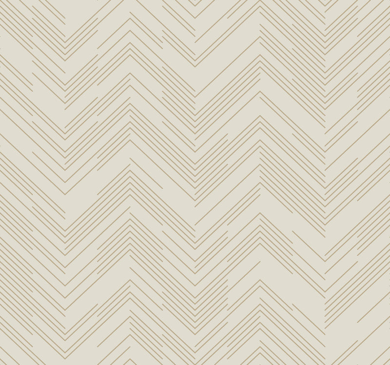 MD7225 Polished Chevron Cream & Gold Modern Metals Wallpaper by York Wallcoverings