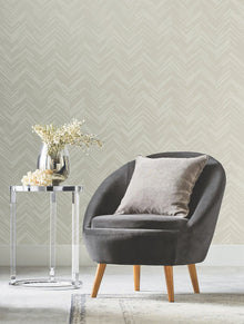 MD7225 Polished Chevron Cream & Gold Modern Metals Wallpaper by York Wallcoverings