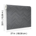 MD7226 Polished Chevron Charcoal & Silver Modern Metals Wallpaper by York Wallcoverings