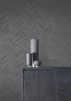MD7226 Polished Chevron Charcoal & Silver Modern Metals Wallpaper by York Wallcoverings