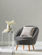 MD7227 Polished Chevron Taupe & Silver Modern Metals Wallpaper by York Wallcoverings