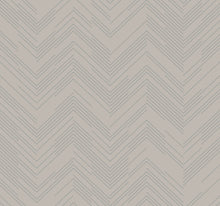 MD7227 Polished Chevron Taupe & Silver Modern Metals Wallpaper by York Wallcoverings