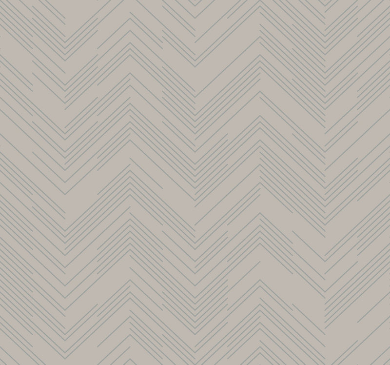 MD7227 Polished Chevron Taupe & Silver Modern Metals Wallpaper by York Wallcoverings