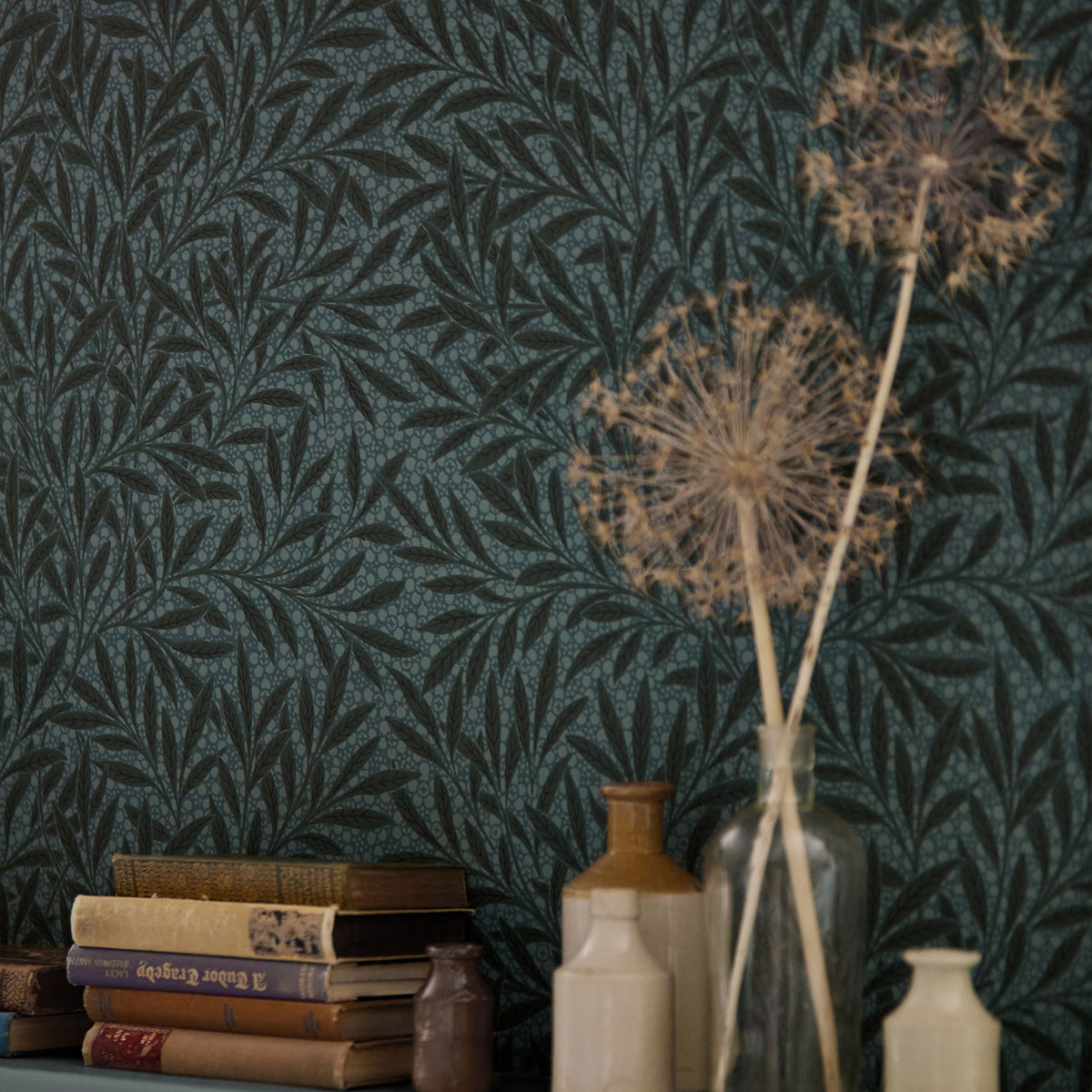 Emery's Willow Emery Walker's House Emery Blue Wallpaper by Morris & Co
