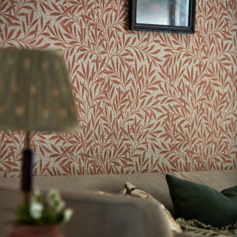 217186 Emery's Willow Emery Walker's House Chrysanthemum Pink Wallpaper by Morris & Co